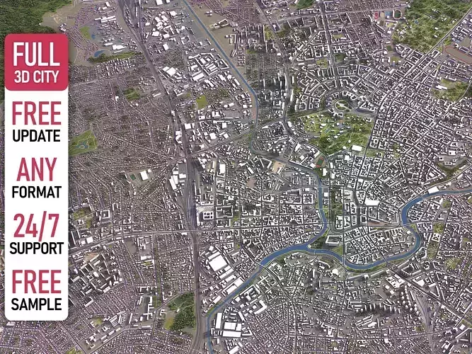 Kharkiv - 3D City Model Low-poly 3D model