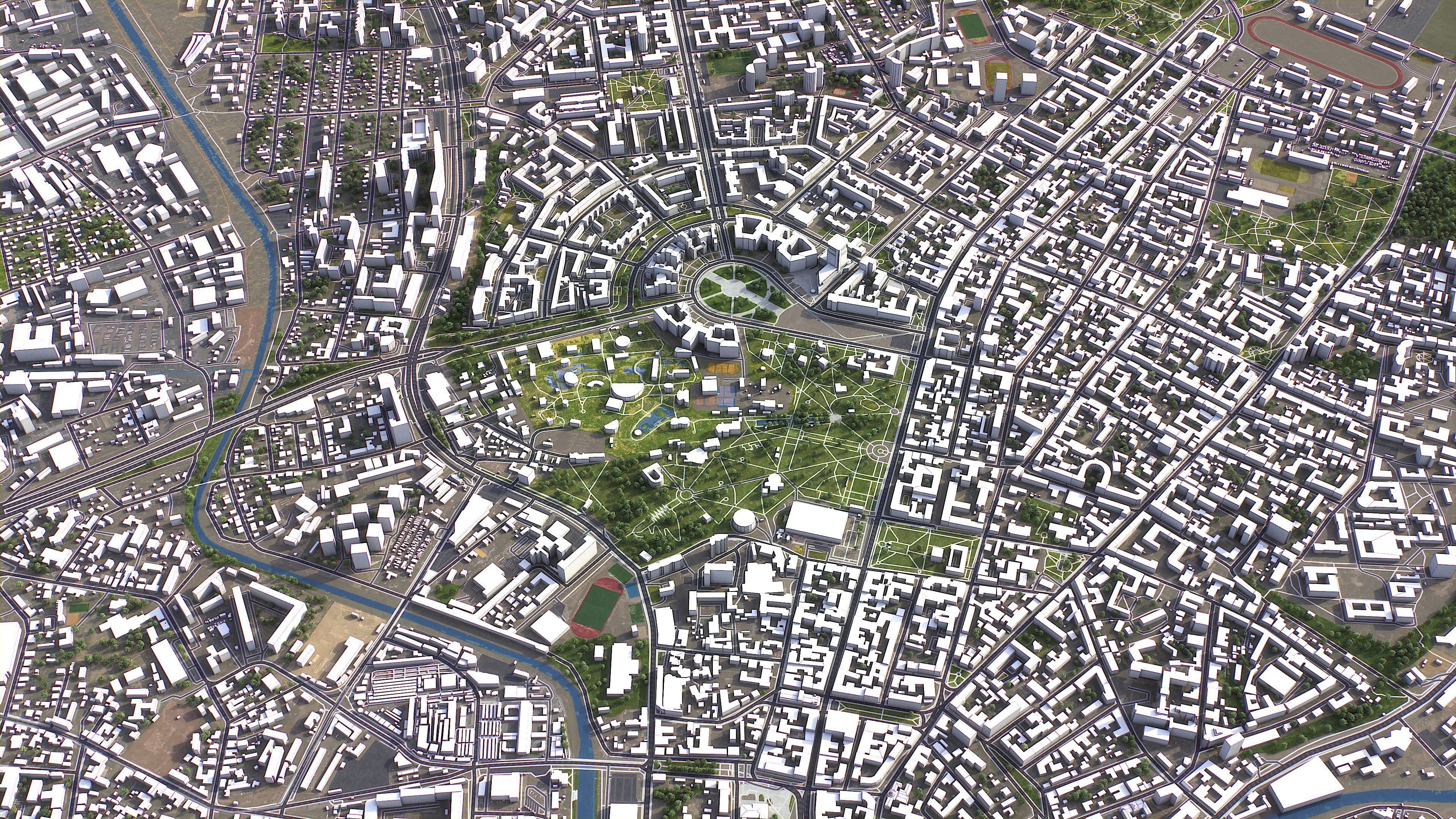 Kharkiv - 3D City Model Low-poly 3D model_1