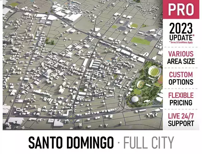 Santo Domingo - 3D City Model Low-poly 3D model