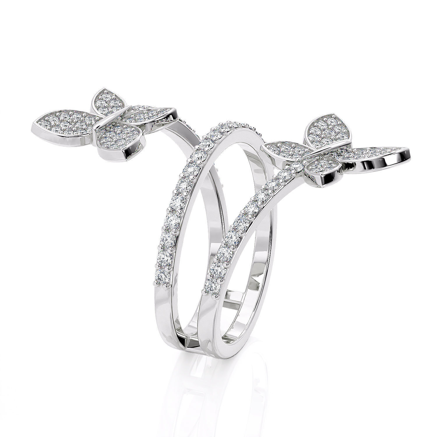 Butterflies jewelry ring R 0266  3D print model_11