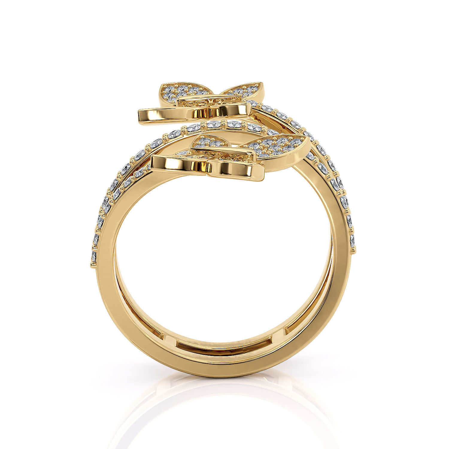 Butterflies jewelry ring R 0266  3D print model_15
