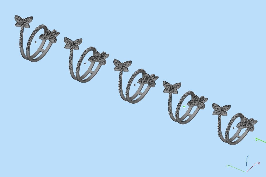 Butterflies jewelry ring R 0266  3D print model_5