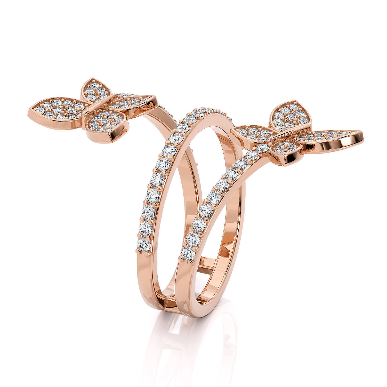 Butterflies jewelry ring R 0266  3D print model_10