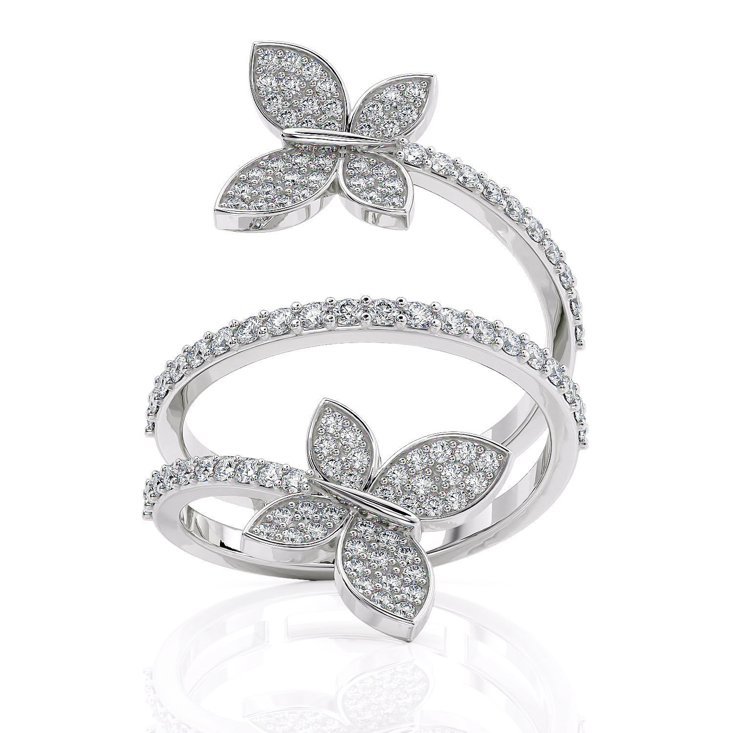 Butterflies jewelry ring R 0266  3D print model_8