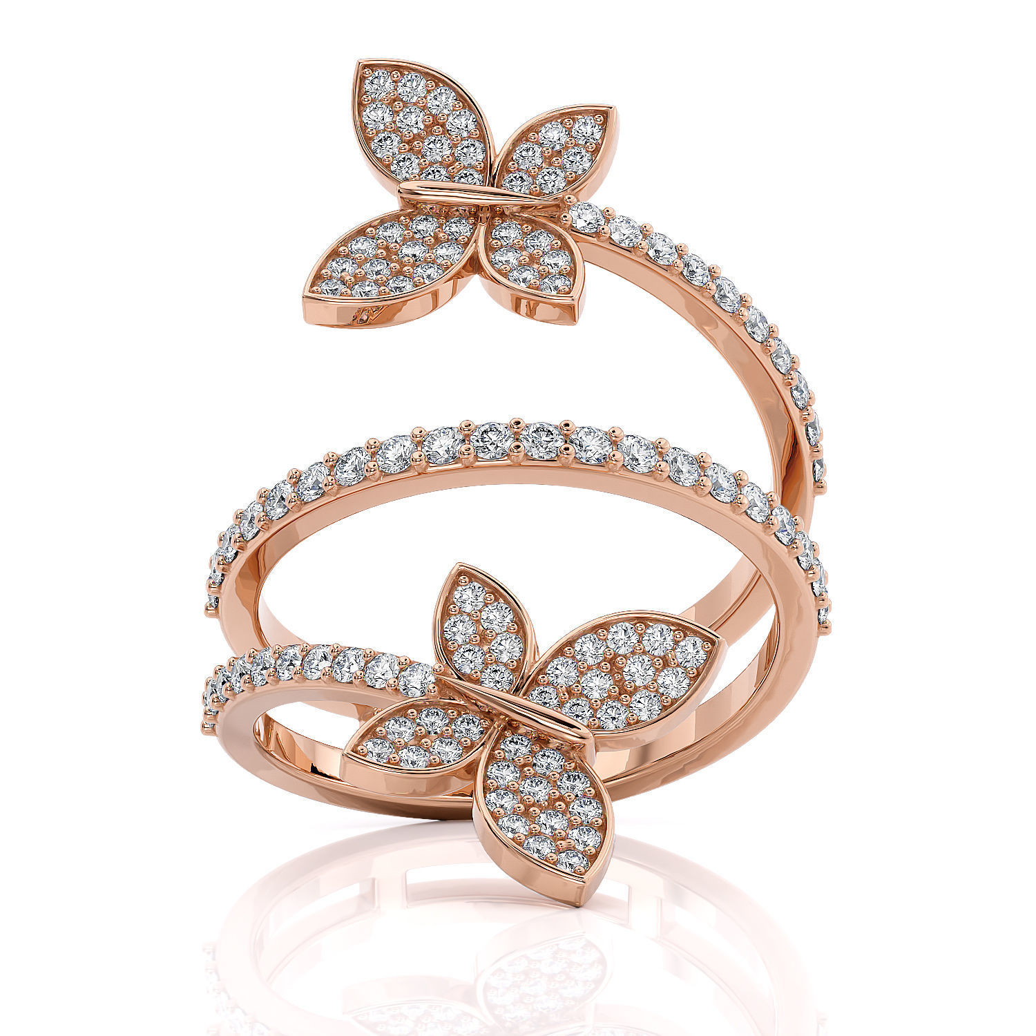 Butterflies jewelry ring R 0266  3D print model_7