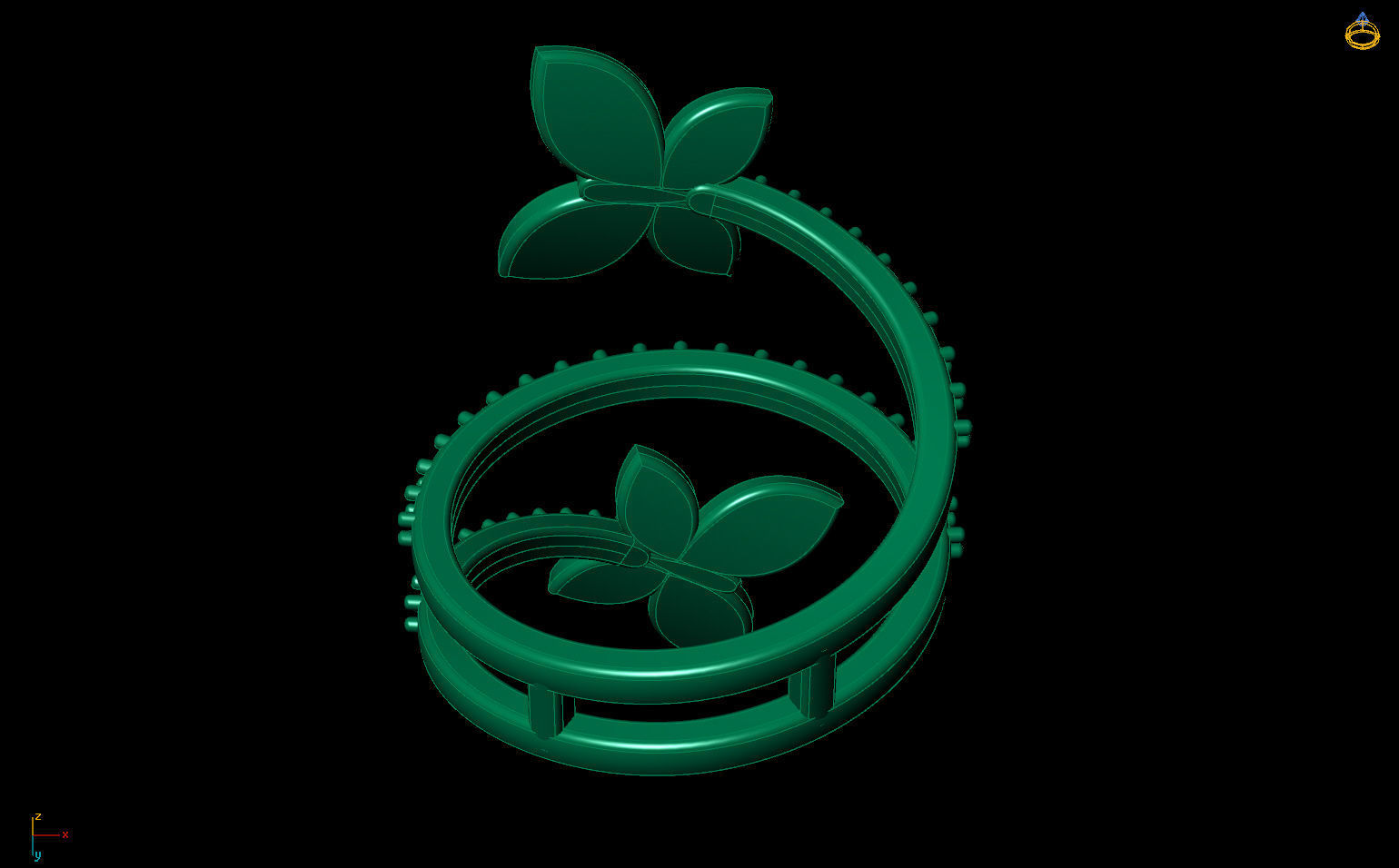 Butterflies jewelry ring R 0266  3D print model_4