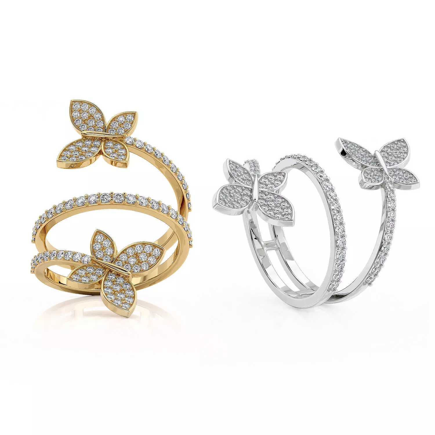 Butterflies jewelry ring R 0266  3D print model_0