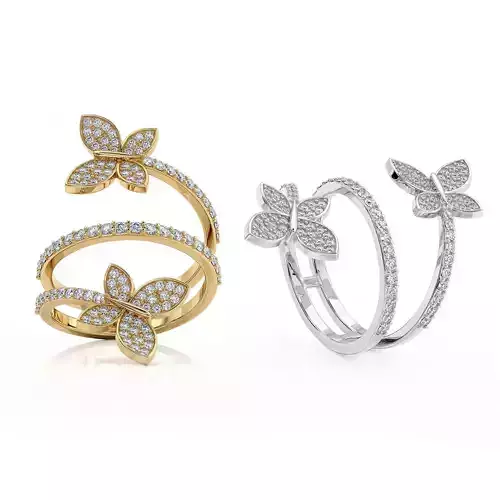 Butterflies jewelry ring R 0266  3D print model