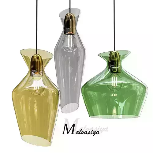 MALVASIA three glass pendant lights 3D model