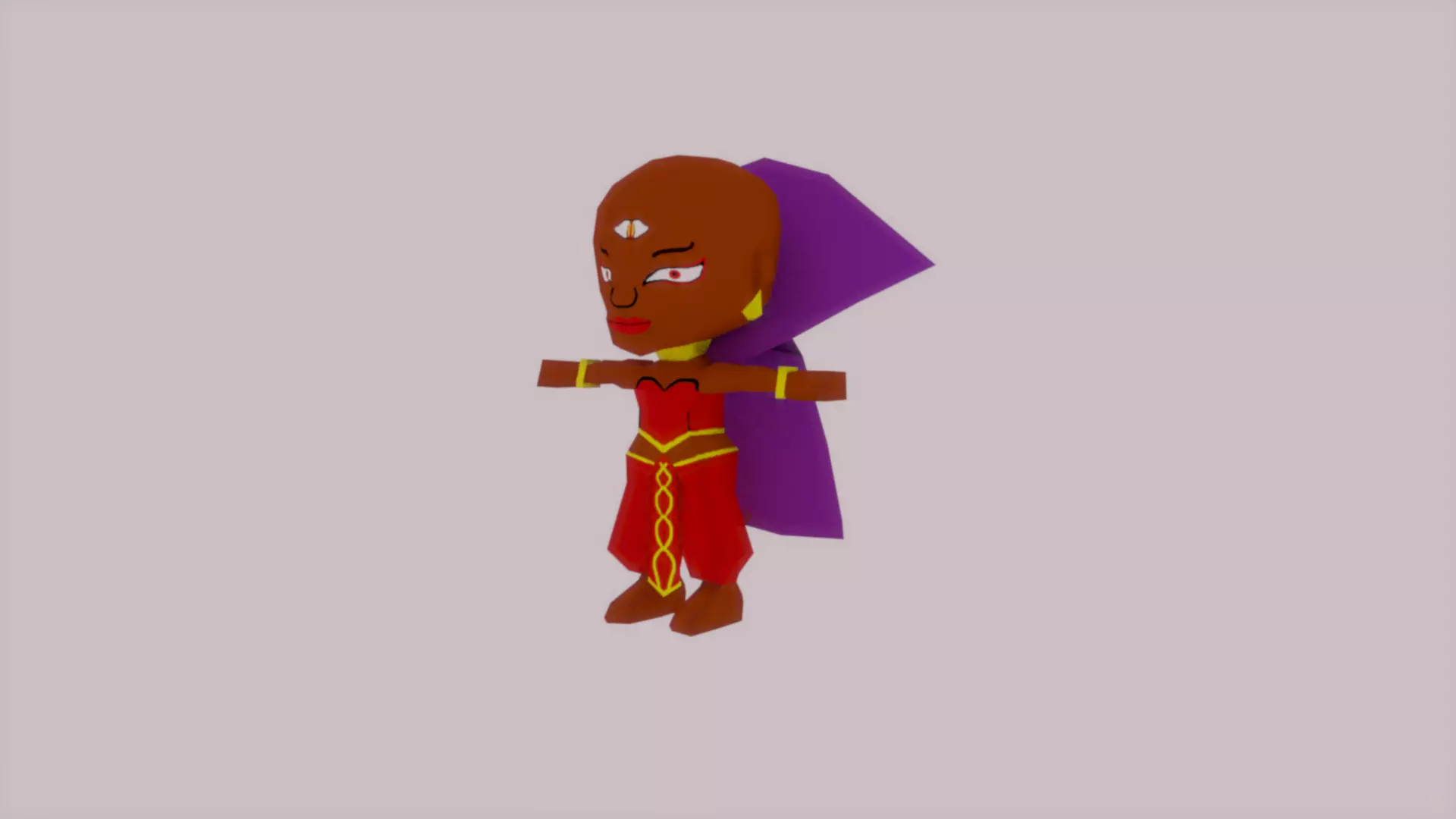 low poly priest african woman wearing cape Low-poly 3D model