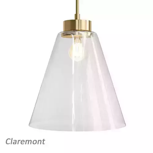Untitled claremont pendant light with clear glass shade