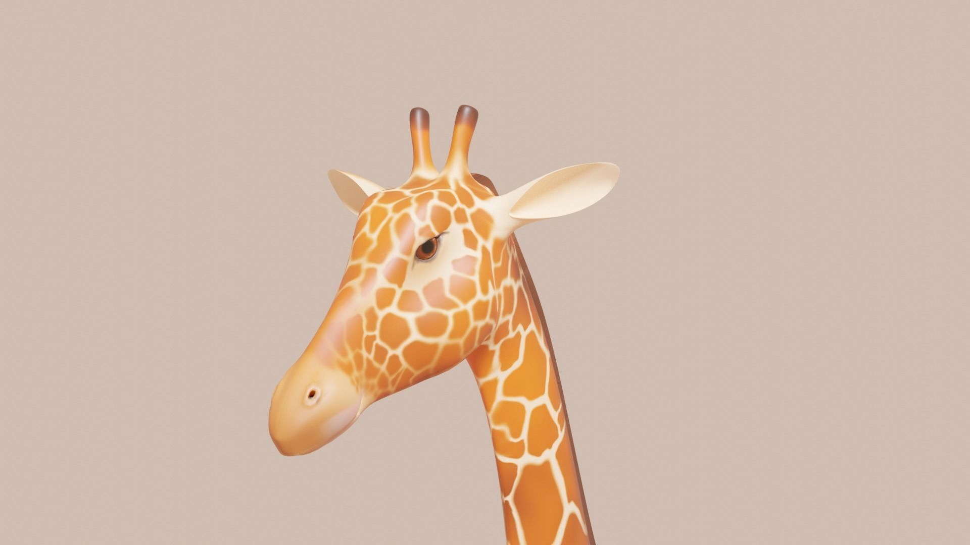 Giraf handpainted not rigged Low-poly 3D model_4