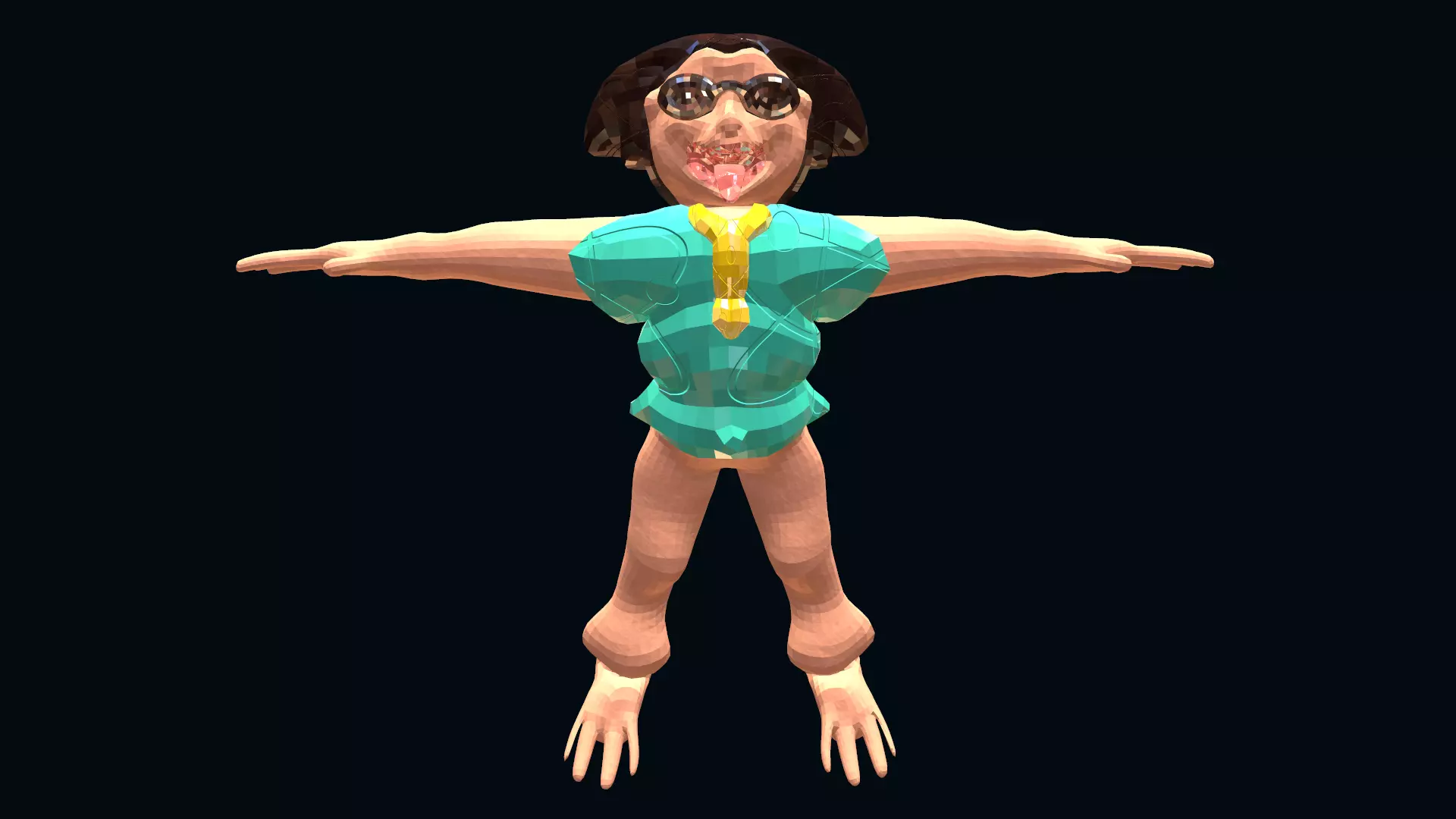 Low-Poly Character Style Dogman Low-poly 3D model_0