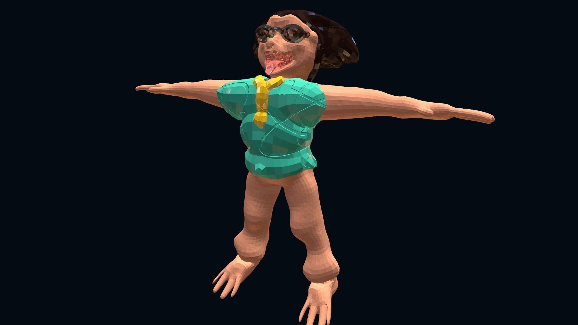 Low-Poly Character Style Dogman Low-poly 3D model_5