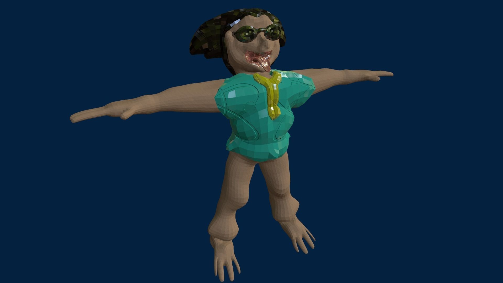 Low-Poly Character Style Dogman Low-poly 3D model_6