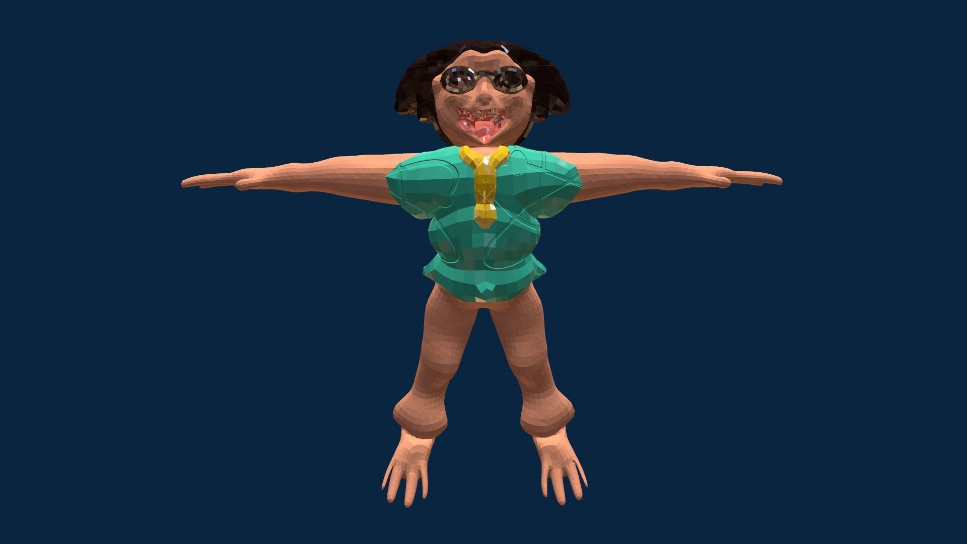 Low-Poly Character Style Dogman Low-poly 3D model_3