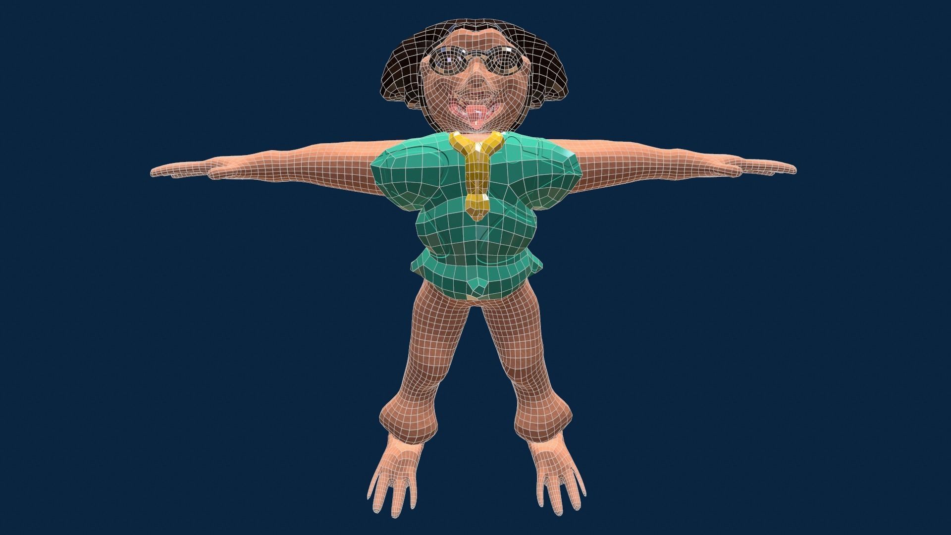 Low-Poly Character Style Dogman Low-poly 3D model_4