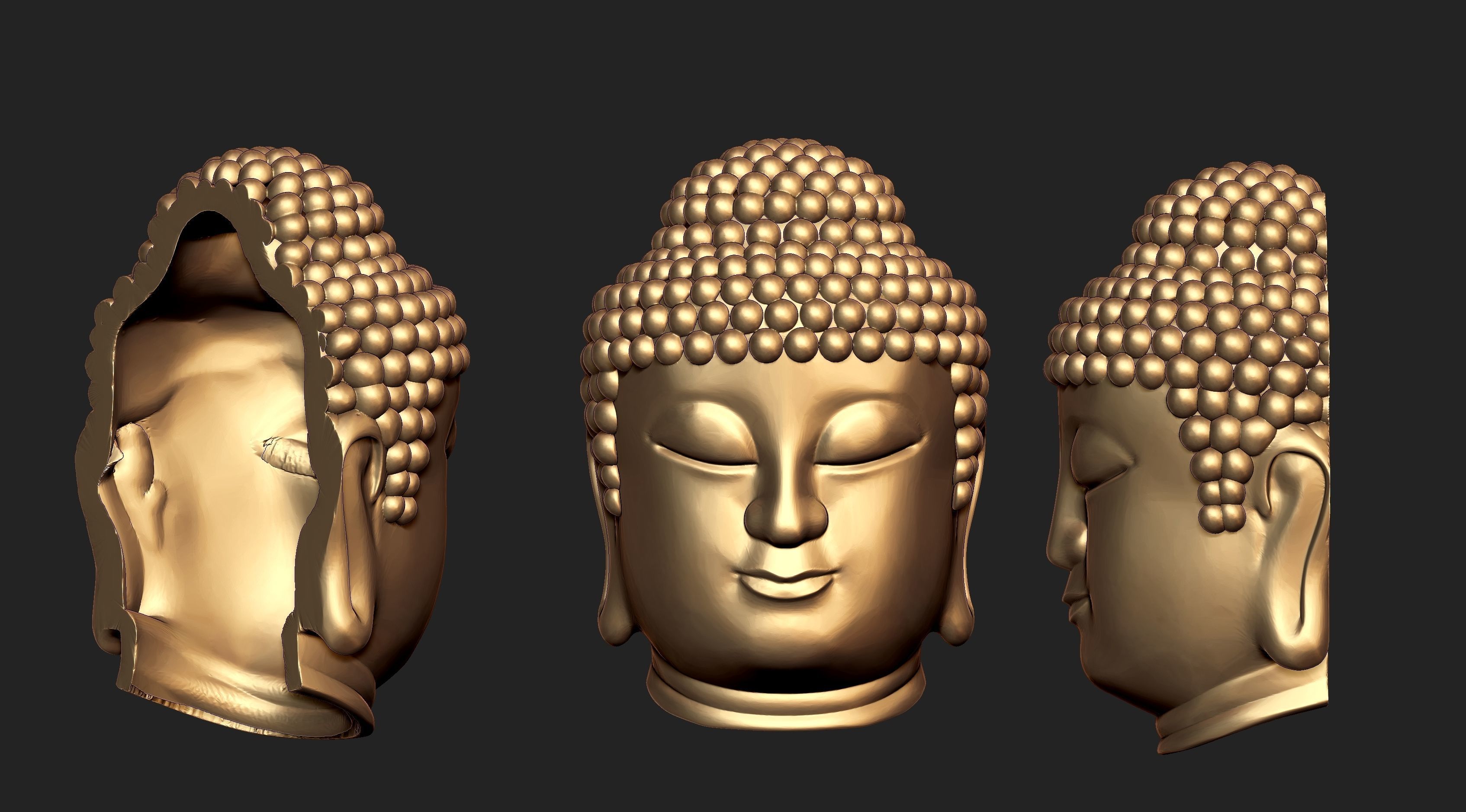 Combo Set Of Buddha Face  For Jewellery  3D print model_1