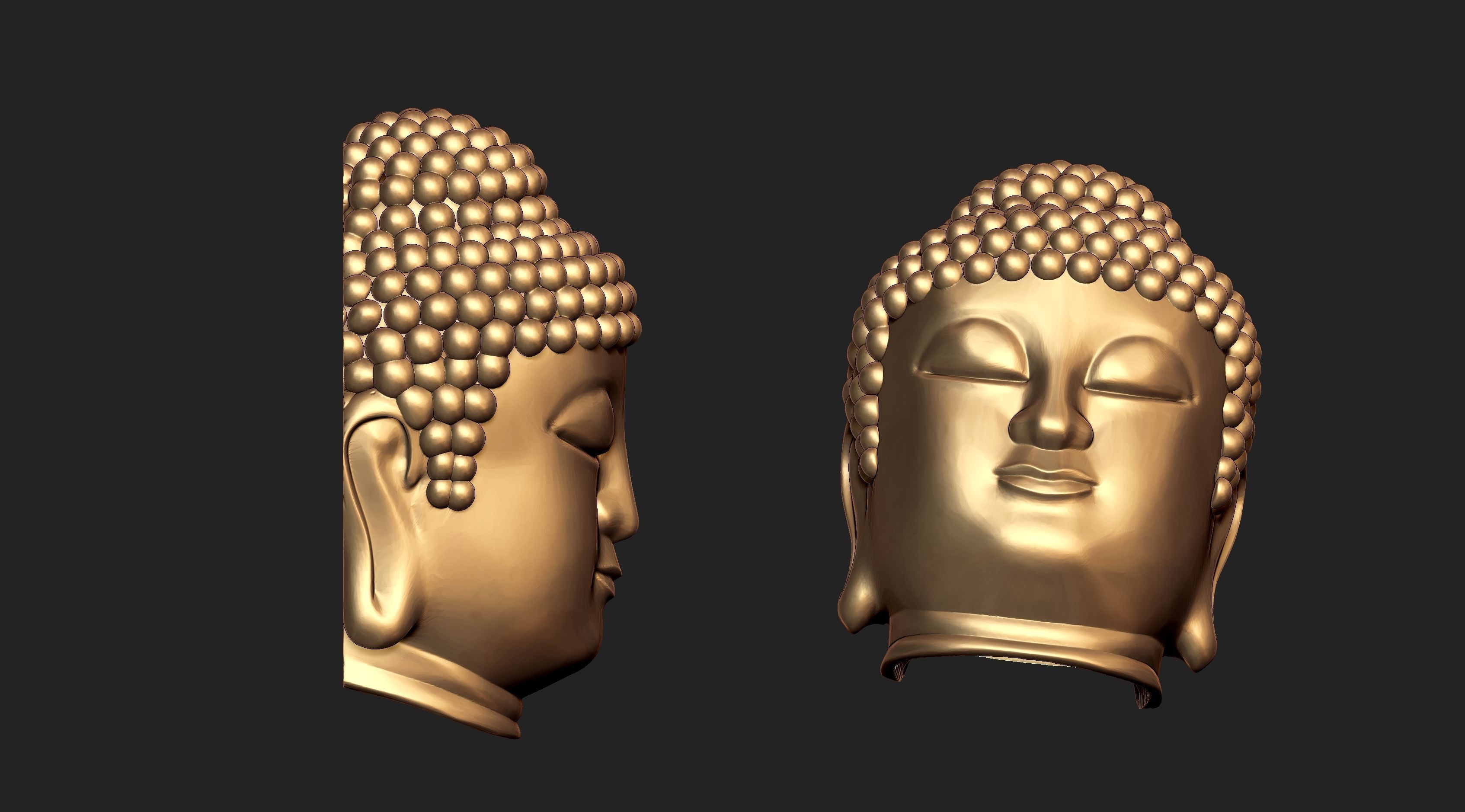 Combo Set Of Buddha Face  For Jewellery  3D print model_7