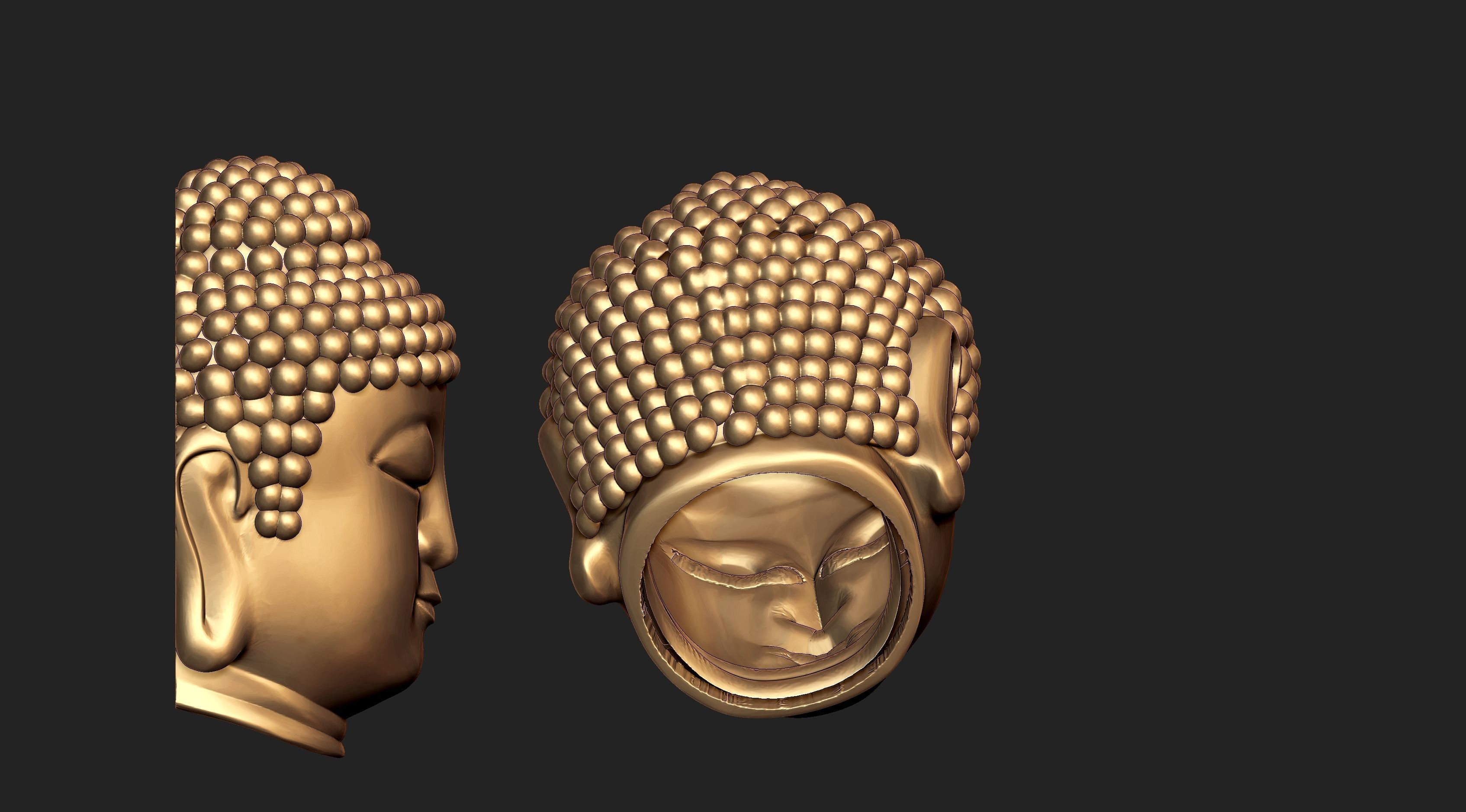 Combo Set Of Buddha Face  For Jewellery  3D print model_5