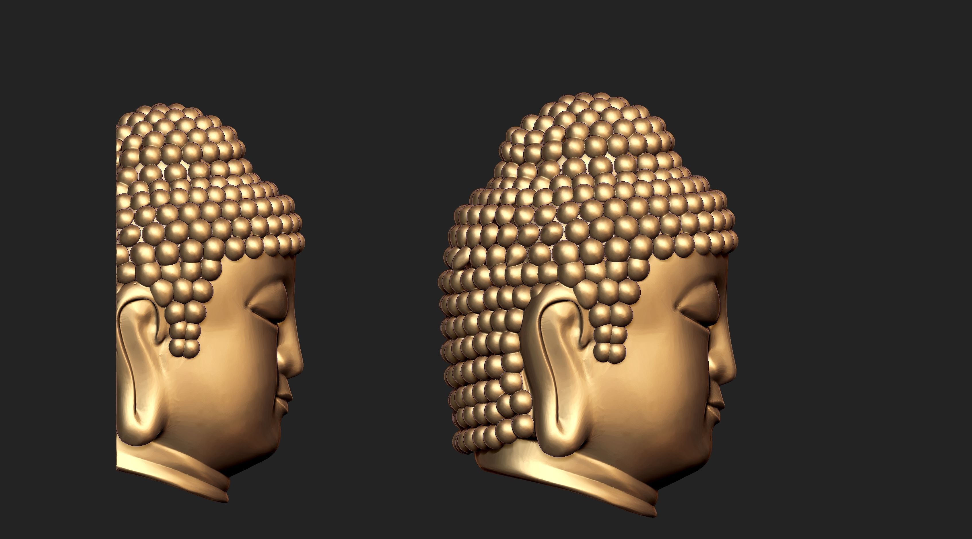 Combo Set Of Buddha Face  For Jewellery  3D print model_3