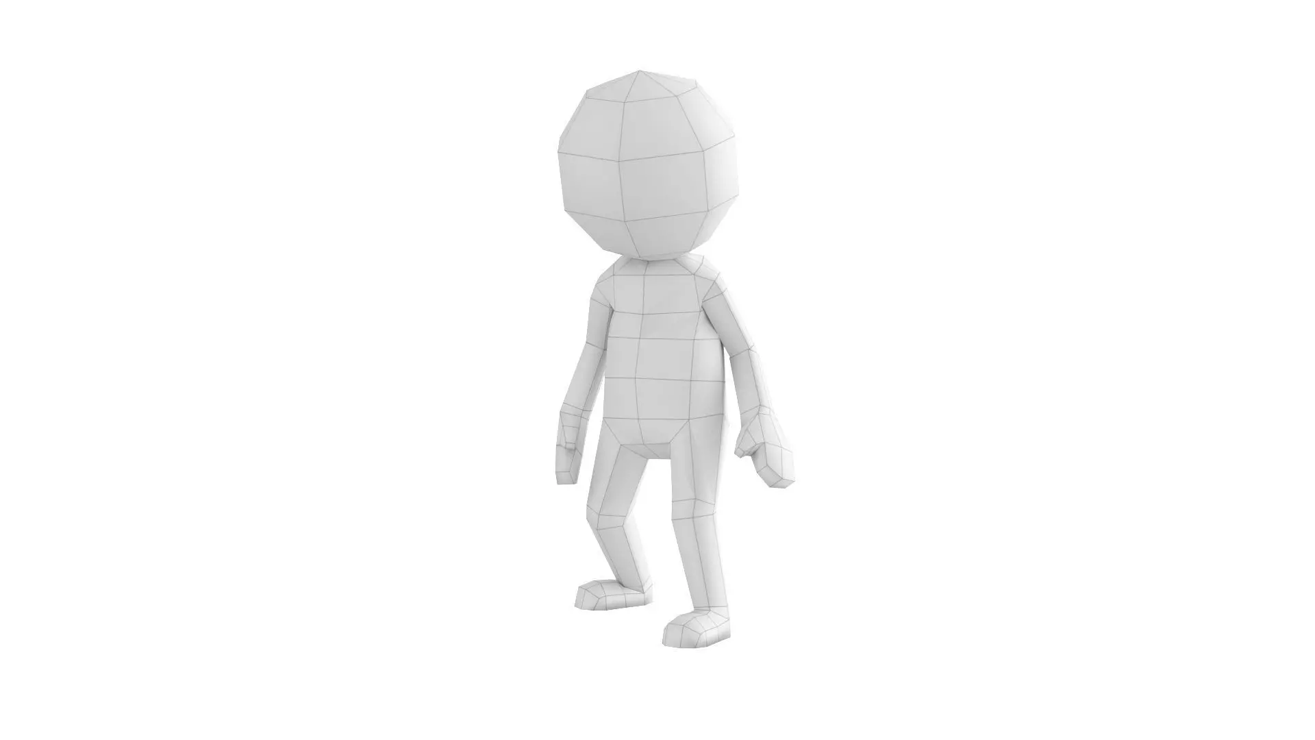 Rigged Low Poly Stickman Low-poly 3D model_0
