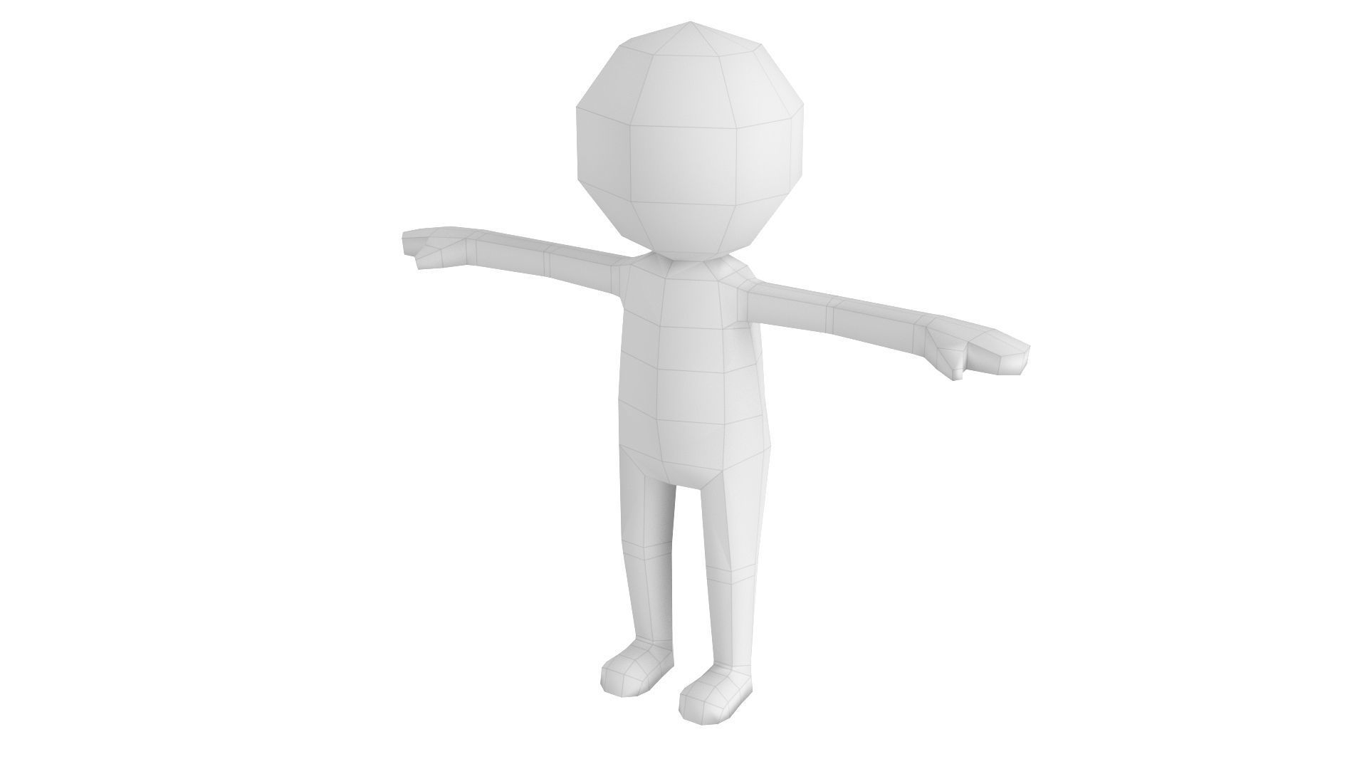 Rigged Low Poly Stickman Low-poly 3D model_3