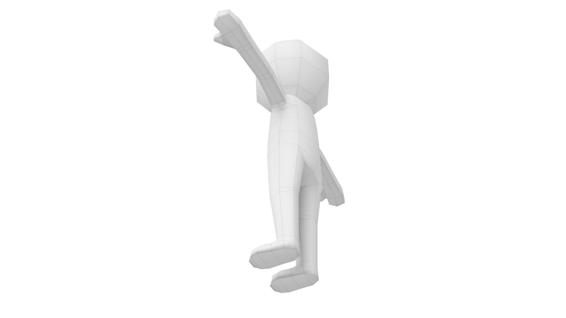 Rigged Low Poly Stickman Low-poly 3D model_5