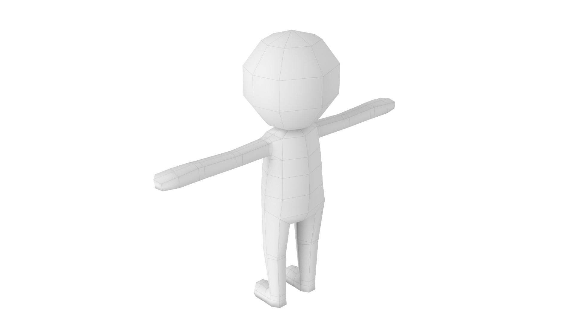 Rigged Low Poly Stickman Low-poly 3D model_4