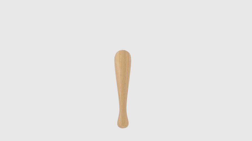 Wood Club  Low-poly 3D model_2