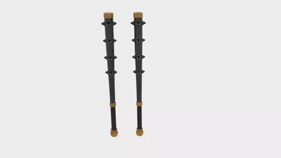 Barbarian Spiked Club Larp Weapon Low-poly 3D model_0
