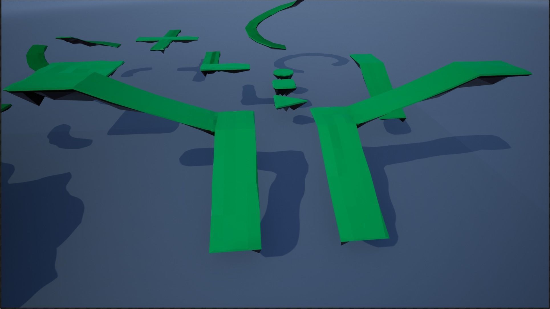 lowpoly floating platforms and islands Low-poly 3D model_9