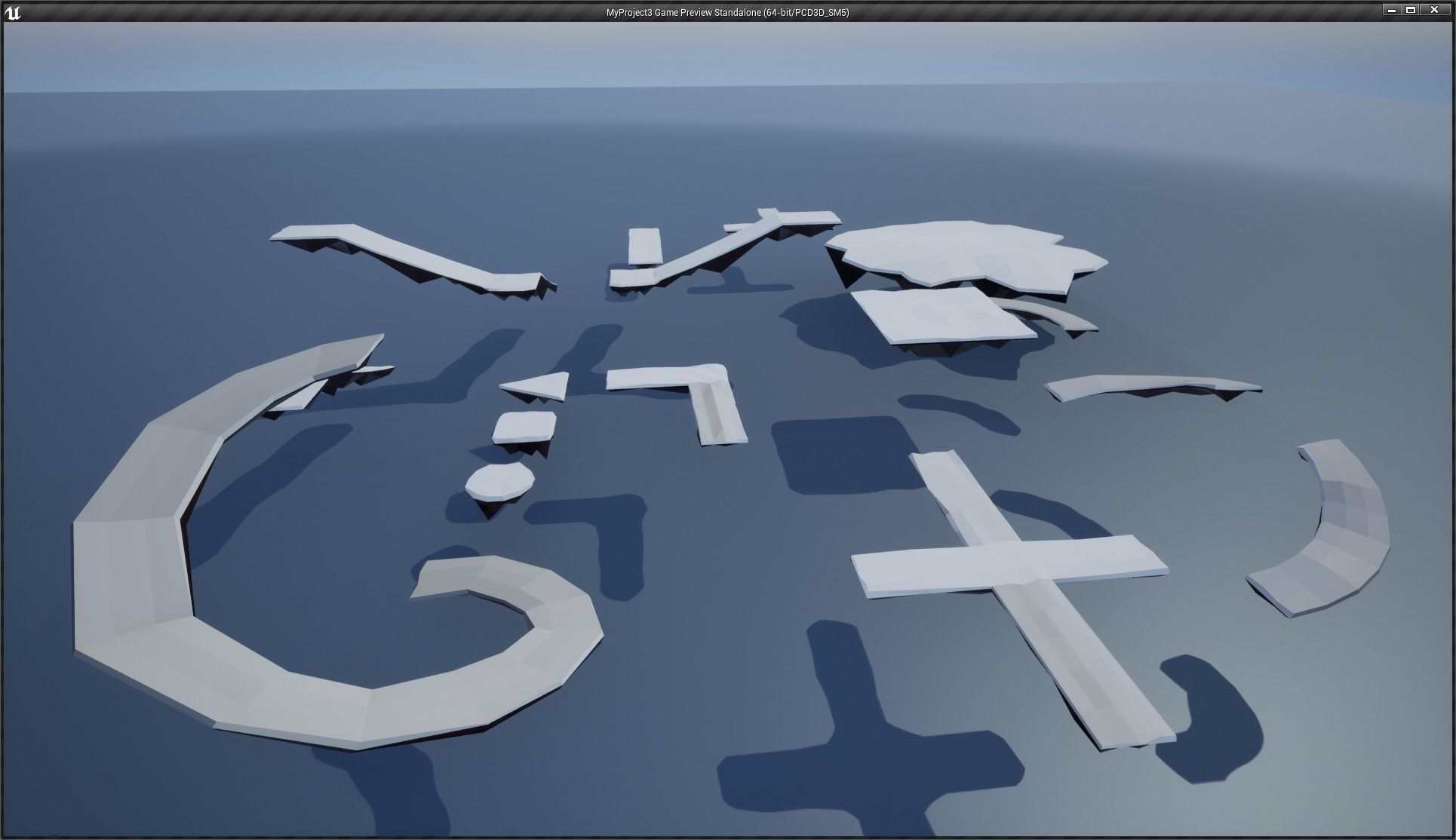 lowpoly floating platforms and islands Low-poly 3D model_34