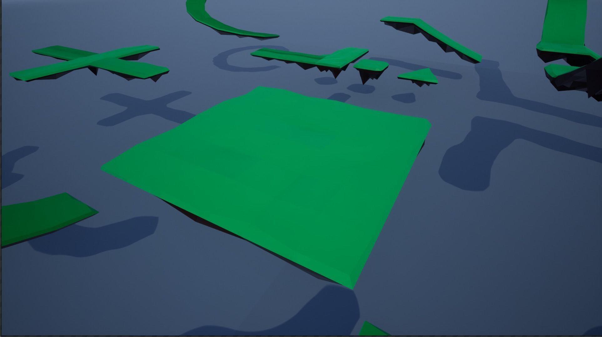 lowpoly floating platforms and islands Low-poly 3D model_19