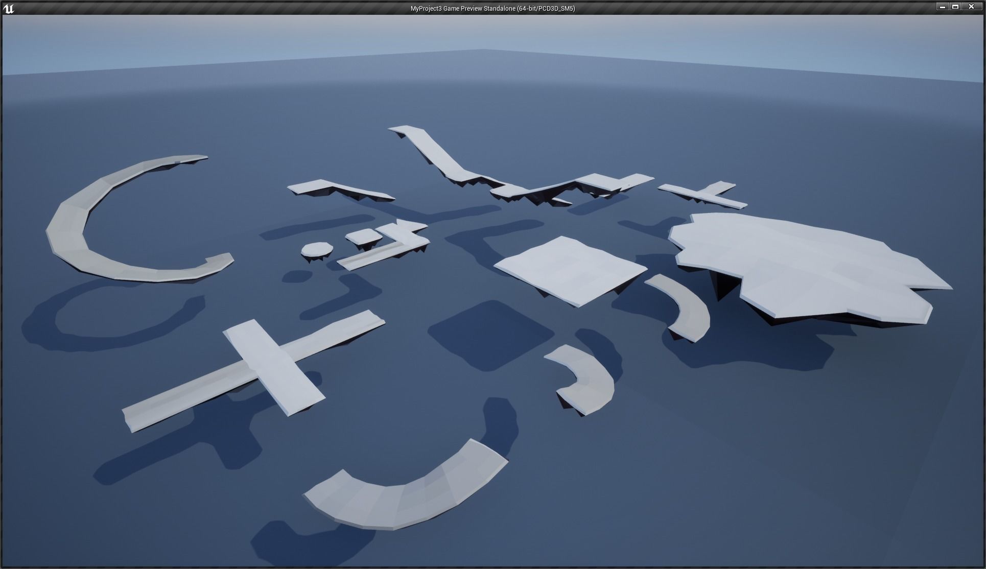 lowpoly floating platforms and islands Low-poly 3D model_35