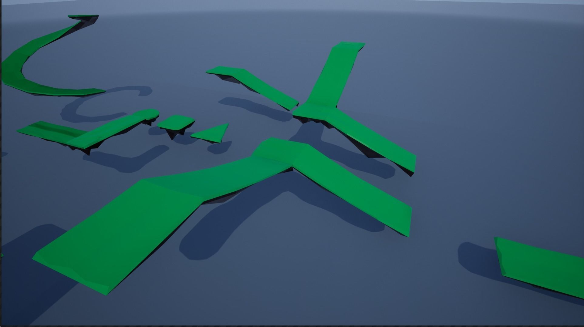 lowpoly floating platforms and islands Low-poly 3D model_10