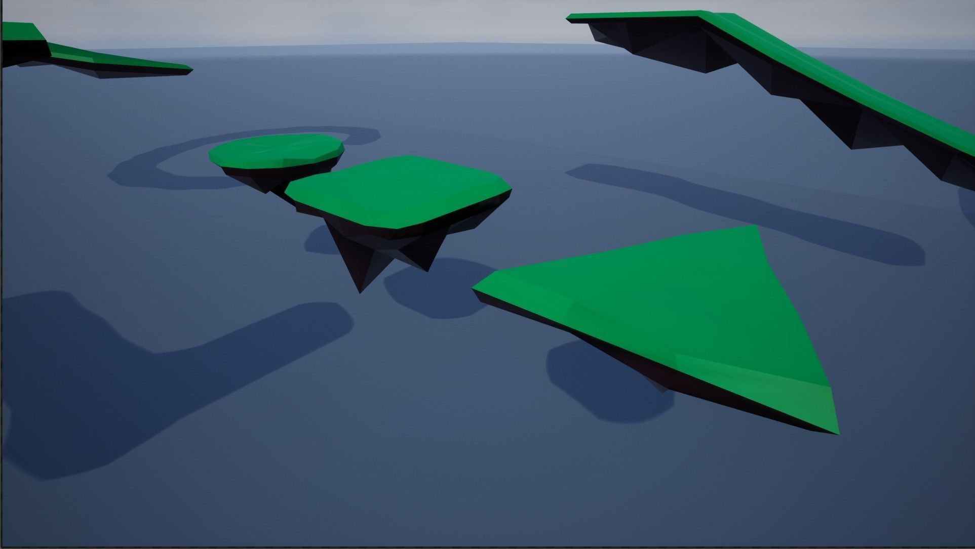 lowpoly floating platforms and islands Low-poly 3D model_4