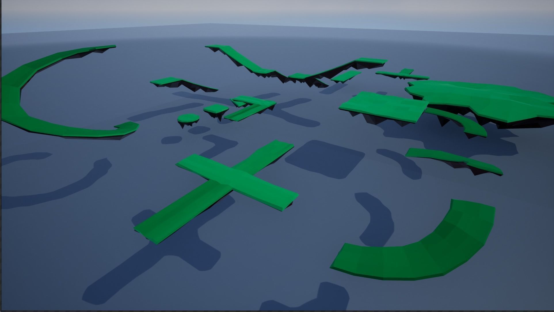 lowpoly floating platforms and islands Low-poly 3D model_33