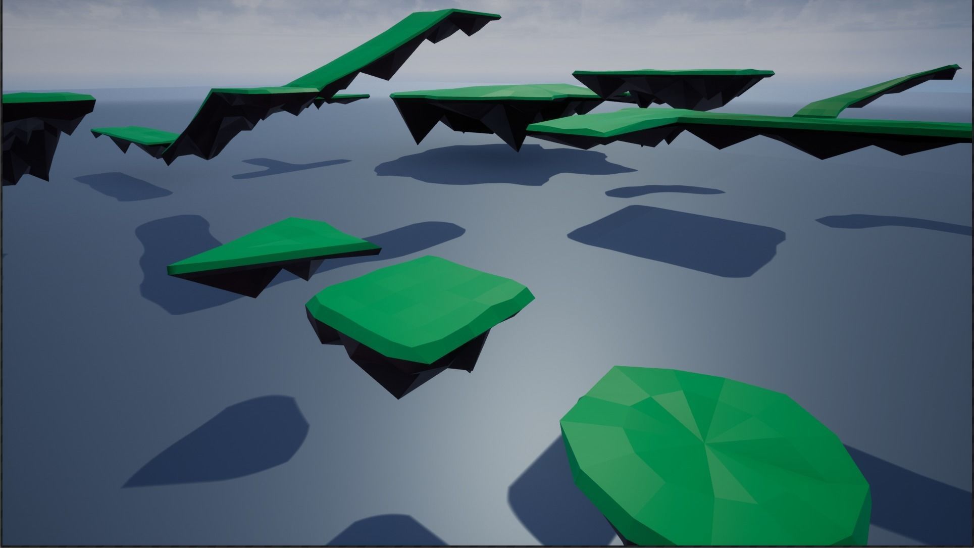 lowpoly floating platforms and islands Low-poly 3D model_30