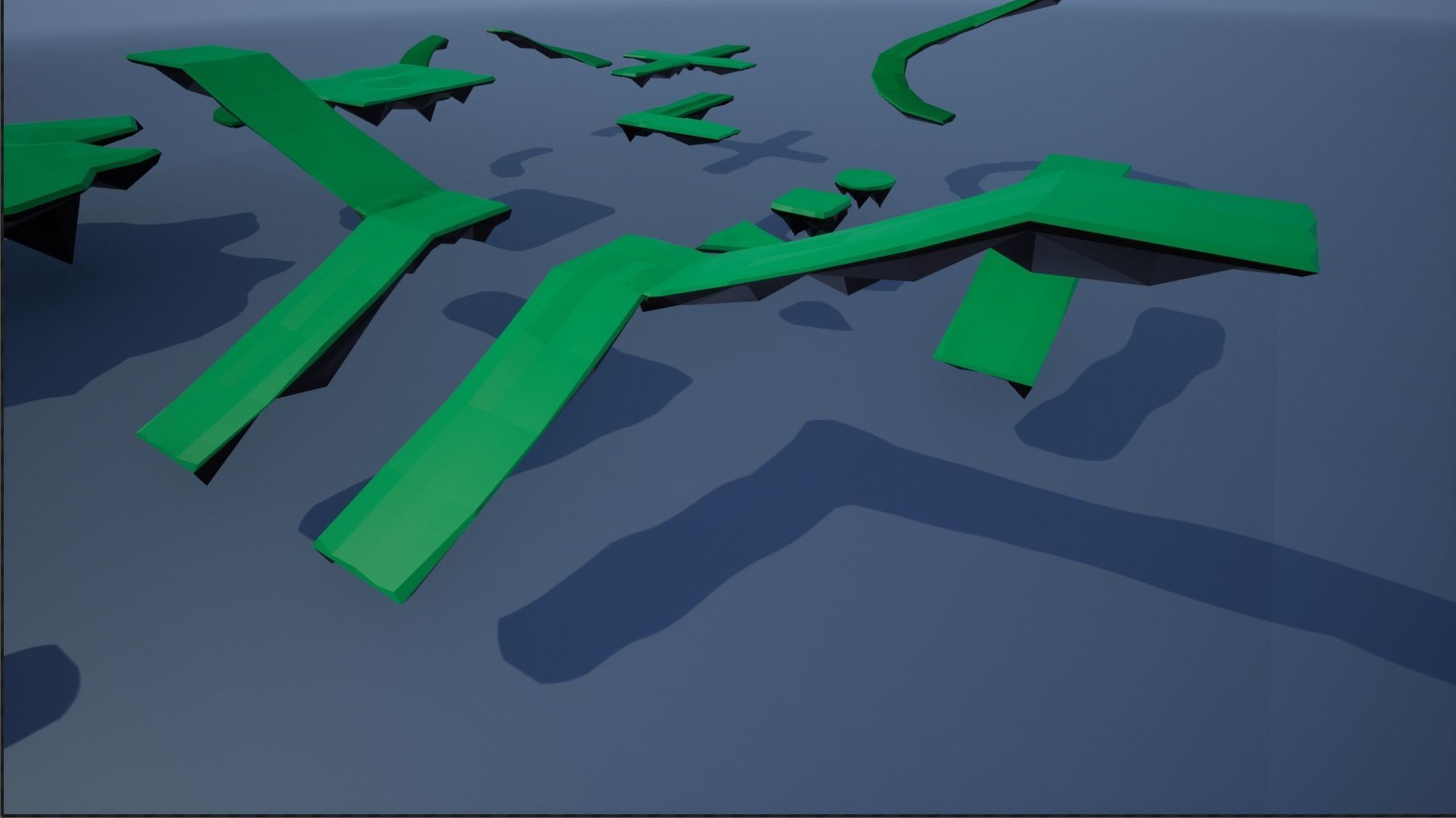 lowpoly floating platforms and islands Low-poly 3D model_8
