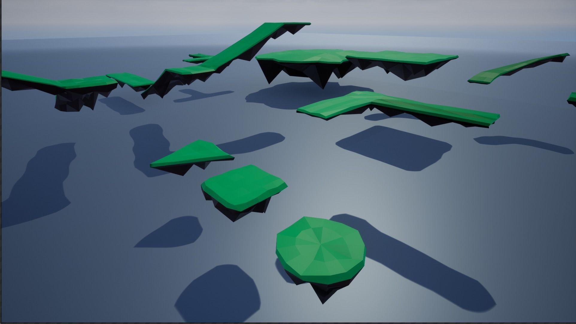 lowpoly floating platforms and islands Low-poly 3D model_29