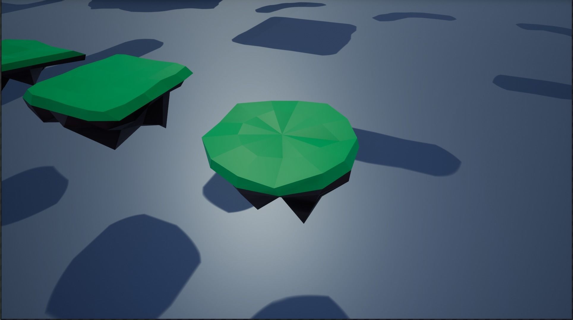 lowpoly floating platforms and islands Low-poly 3D model_1