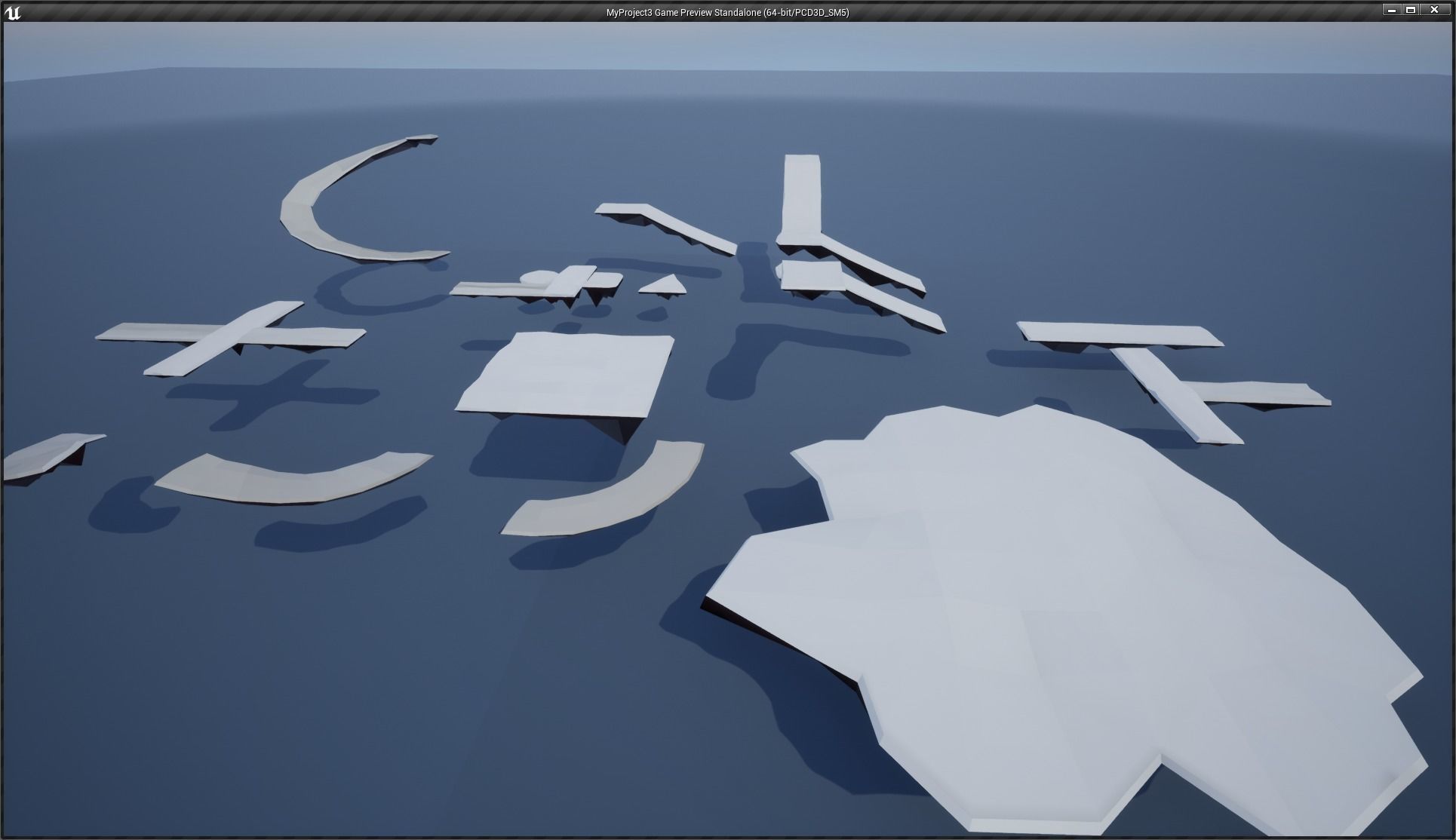 lowpoly floating platforms and islands Low-poly 3D model_36