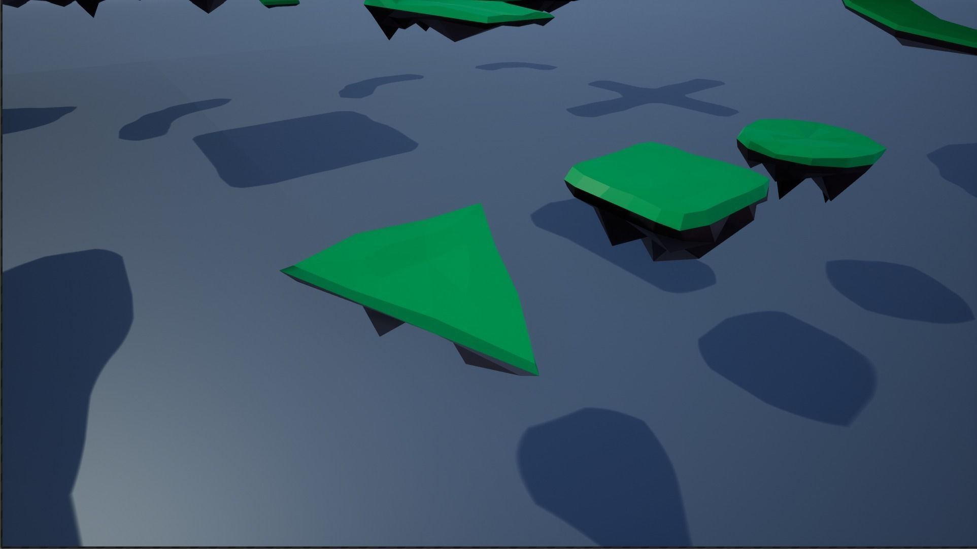 lowpoly floating platforms and islands Low-poly 3D model_3