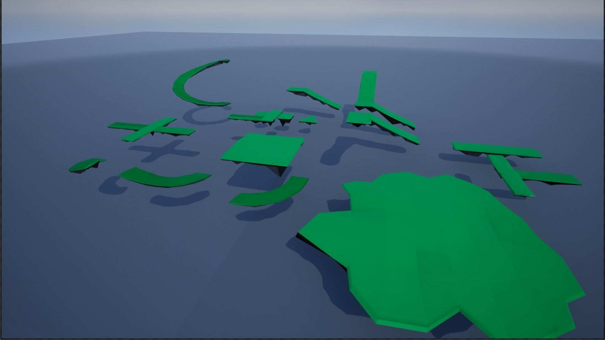 lowpoly floating platforms and islands Low-poly 3D model_32