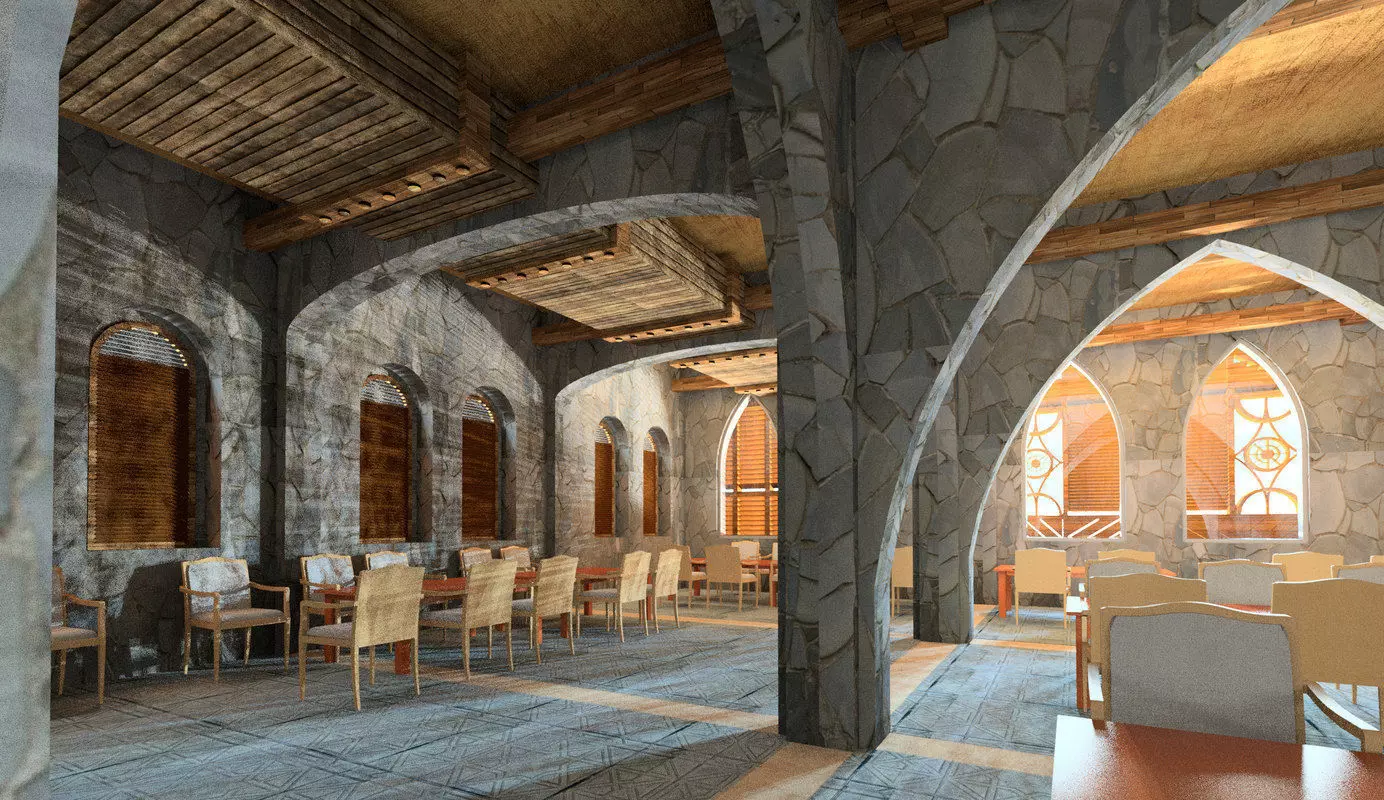 Revit Arabian 3D Design Restaurant 3D model_0