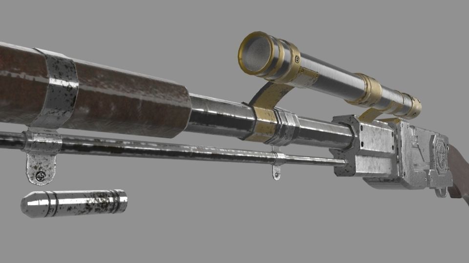 Star Wars The Mandolorian Amban Rifle Low-poly 3D model_6