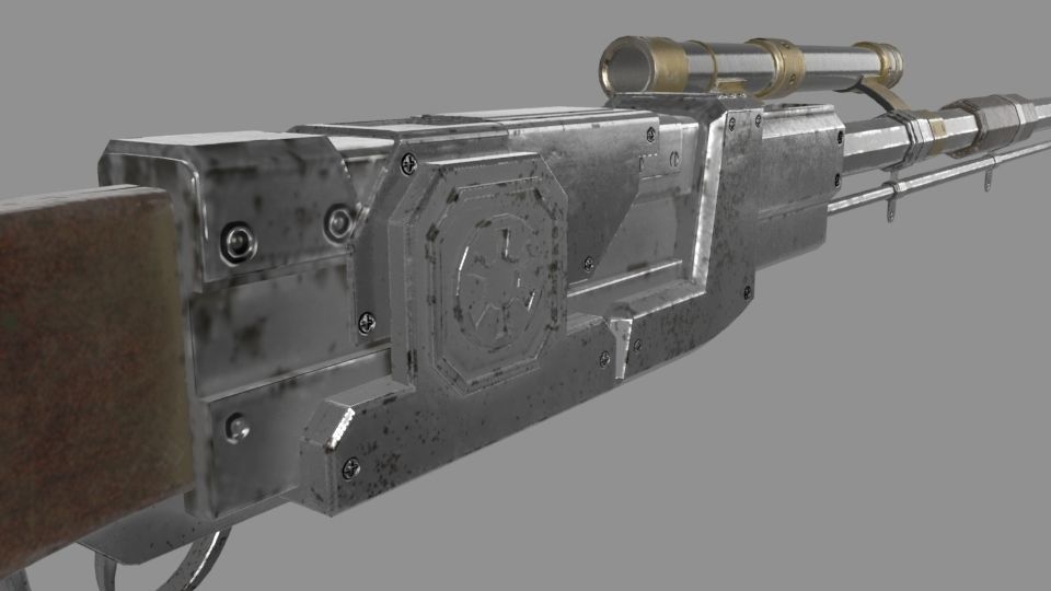 Star Wars The Mandolorian Amban Rifle Low-poly 3D model_3