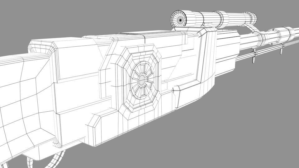 Star Wars The Mandolorian Amban Rifle Low-poly 3D model_5
