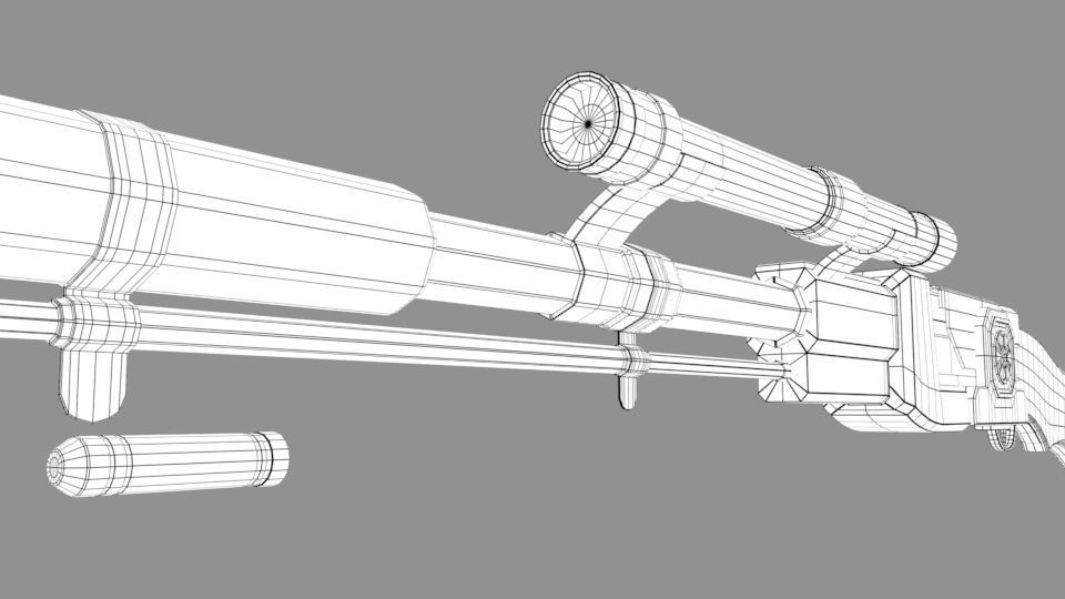 Star Wars The Mandolorian Amban Rifle Low-poly 3D model_8